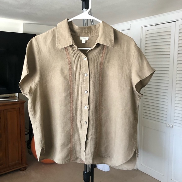 J. Jill Tops - J.Jill Linen Short Sleeve Button Up Top